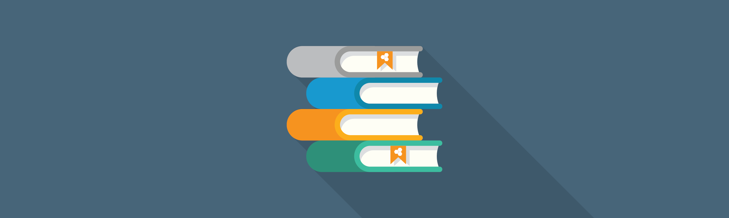 Stack of four books with two Riskalyze bookmarks